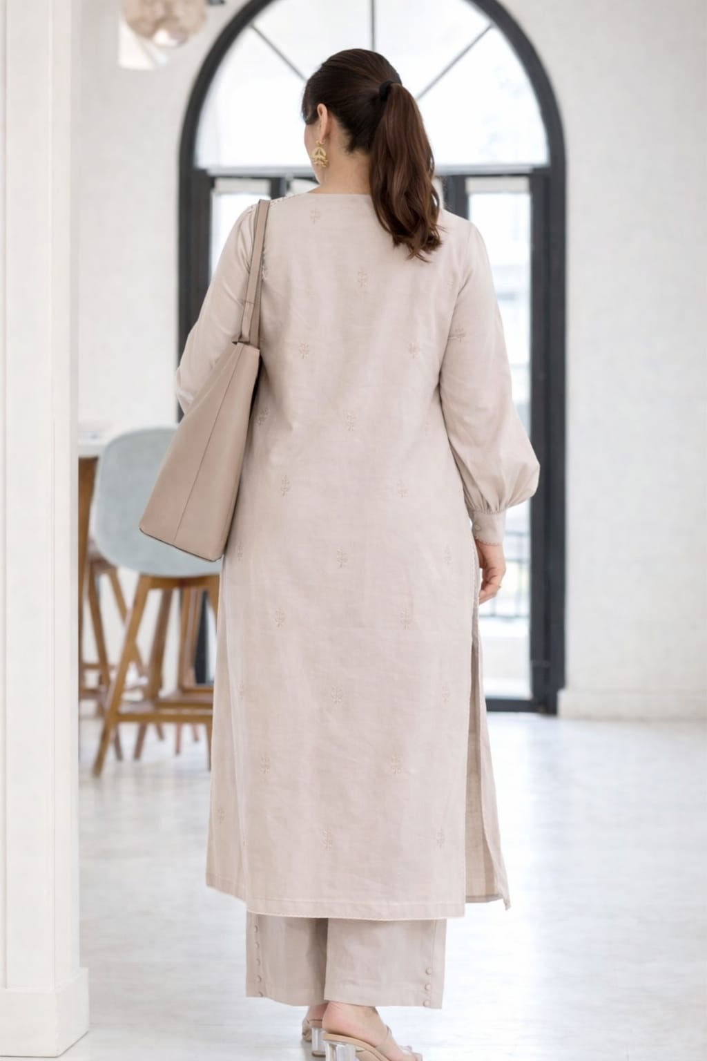 Premium Soft Cotton Embroidered 2-Piece Suit – Ready to Wear