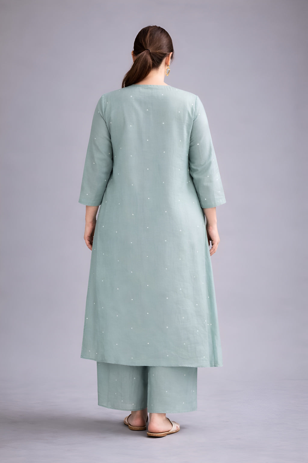 ZIPOSH Soft Lawn Polka Dot Kurta Set – Relaxed Fit Pret Collection